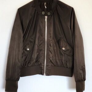 Free People Chocolate Bomber Jacket Size M